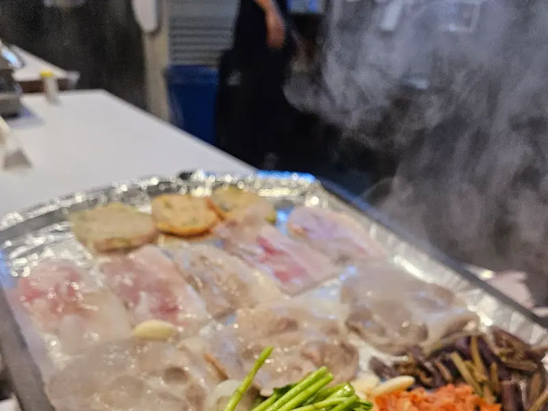 냉삼 굽는 연기