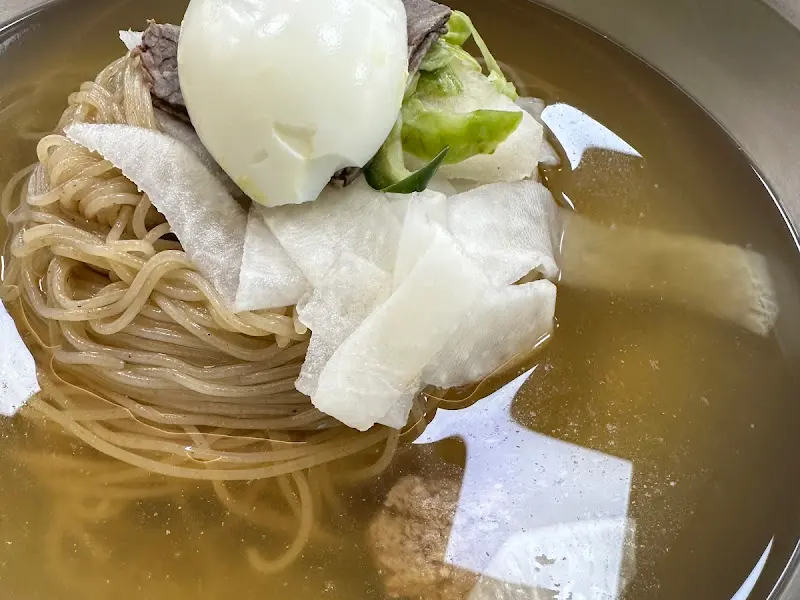 정갈하게 담겨 나온 꿩 냉면