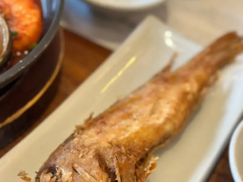 우럭 튀김 근접샷