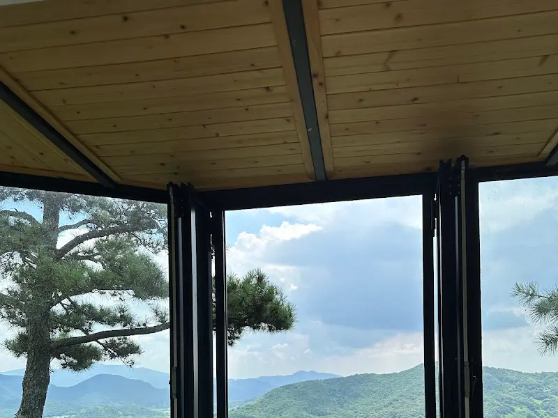 카페 내부에서 바라본 바깥 풍경