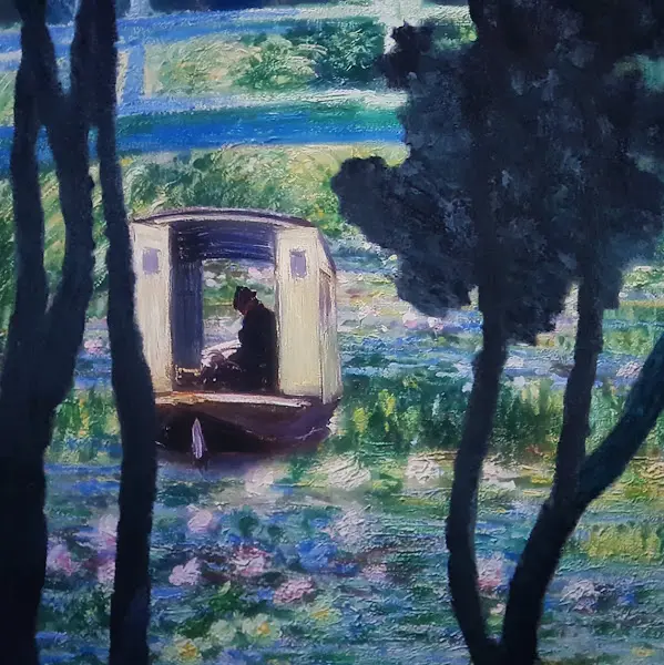 호숫가의 작은 배