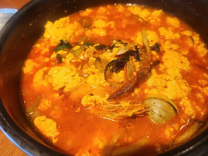 해물 순두부 찌개 비주얼
