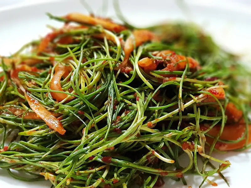 싱싱한 부추 겉절이의 매혹적인 자태