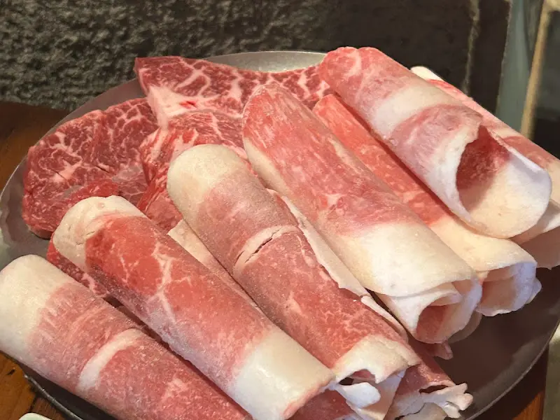 신선한 한우의 마블링