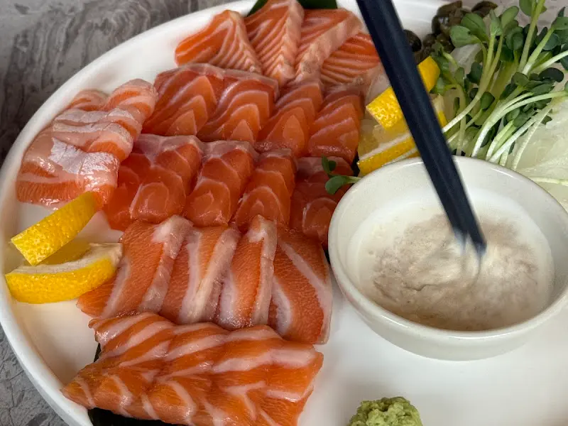 연어 사시미 근접샷