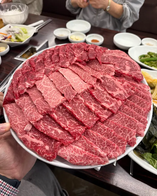 환상적인 마블링의 소고기