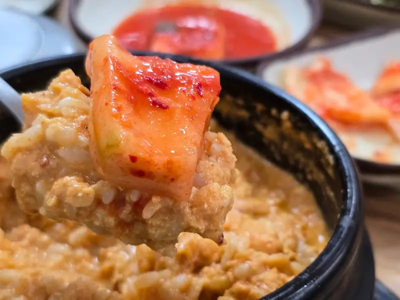 콩비지와 김치의 환상적인 조합