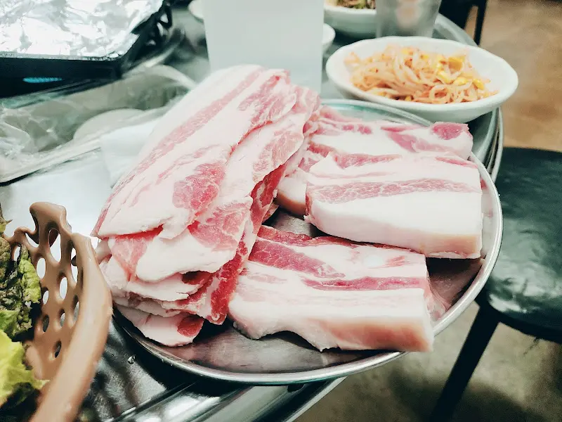 간장 삼겹살 근접샷