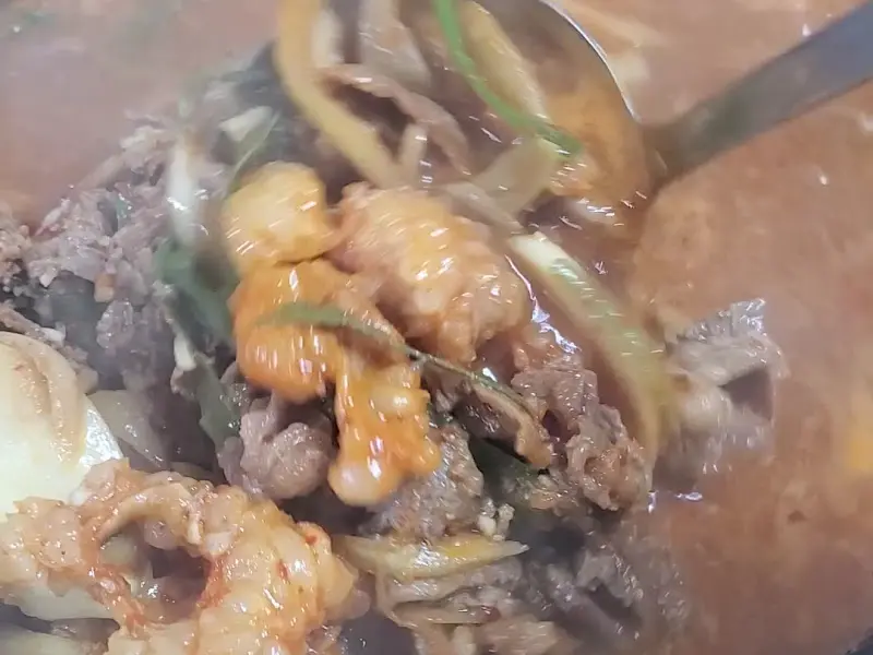 대창전골 내용물