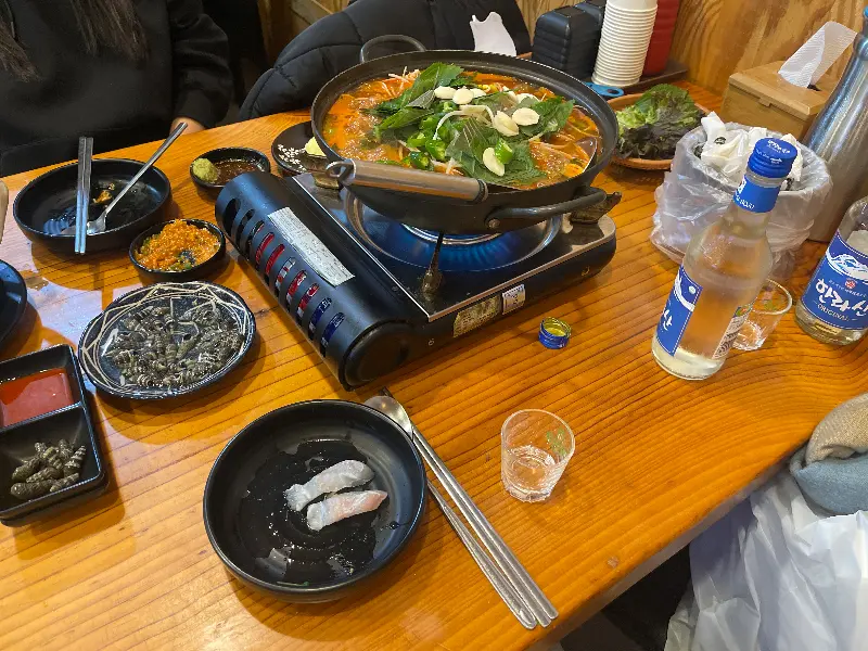 매운탕 끓는 모습