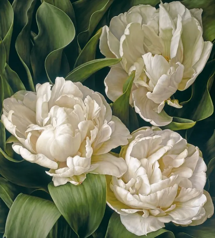 벽에 걸린 아름다운 꽃 그림