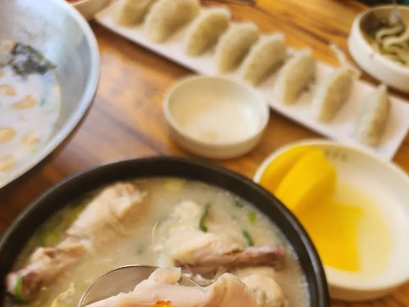 닭곰탕과 만두
