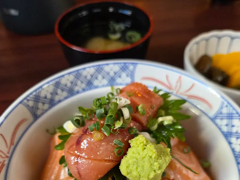 신선한 연어와 와사비