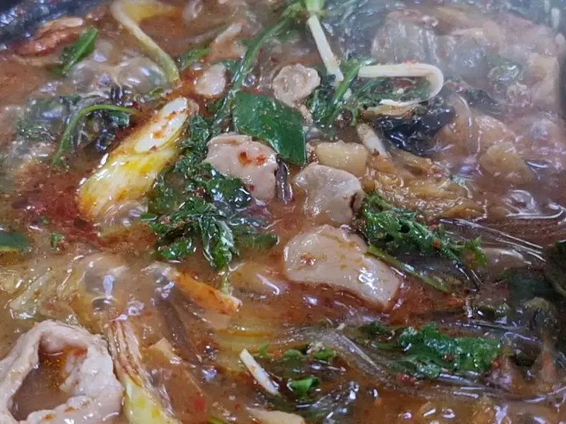곱창전골 클로즈업
