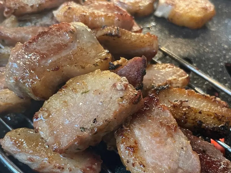 잘 구워진 숙성 돼지고기