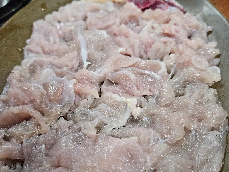 닭고기 샤브샤브 근접샷