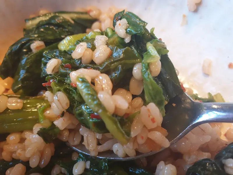 보리밥과 갓김치