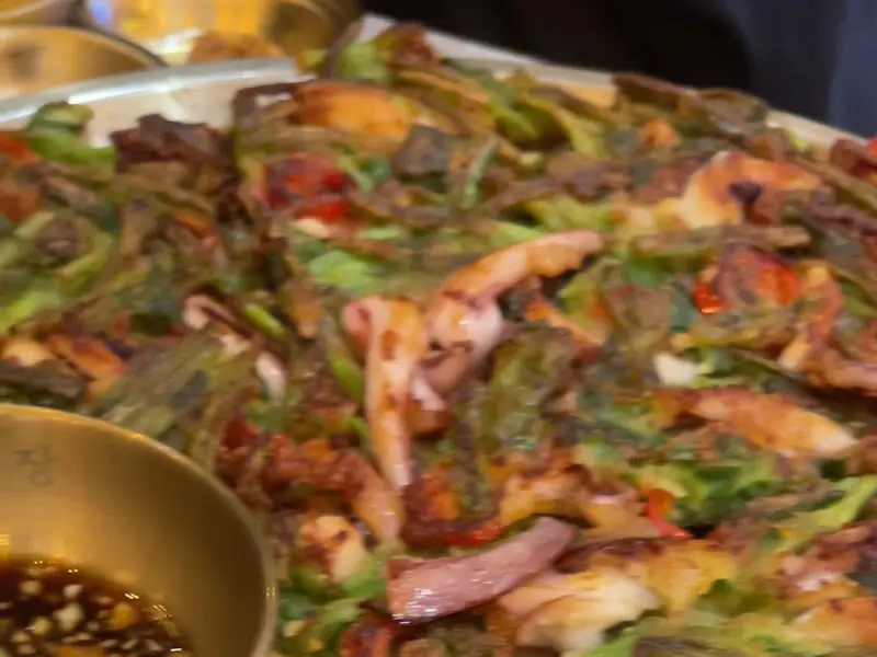 오징어 미나리전 근접샷