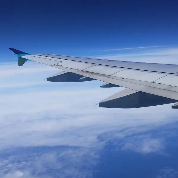 푸른 하늘과 비행기 날개