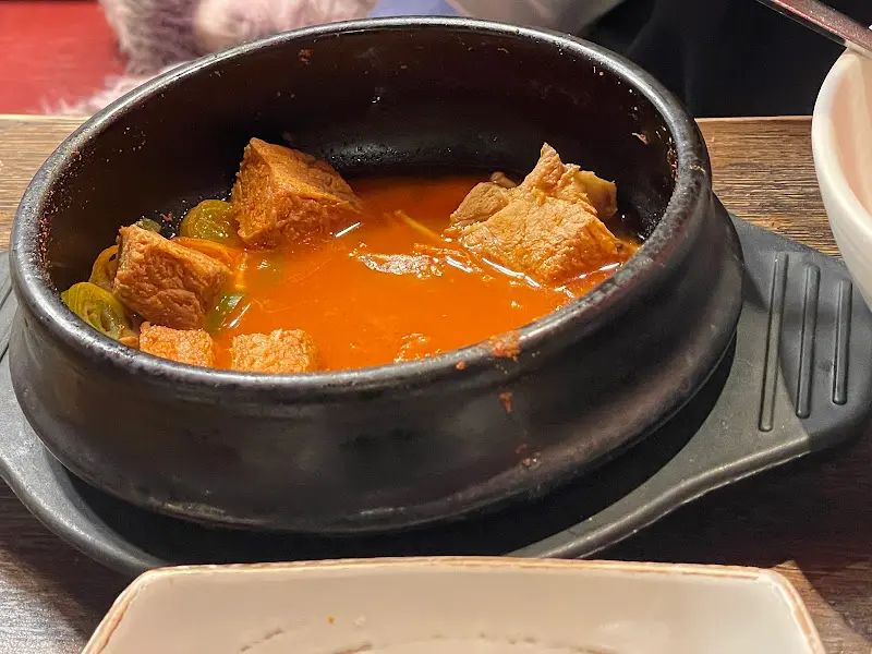 해물 순두부찌개의 클로즈업