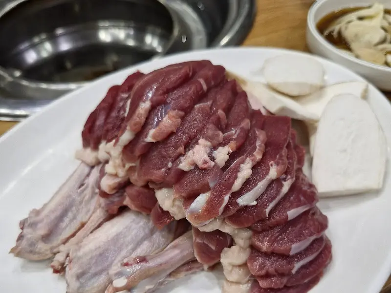 신선한 오리 고기