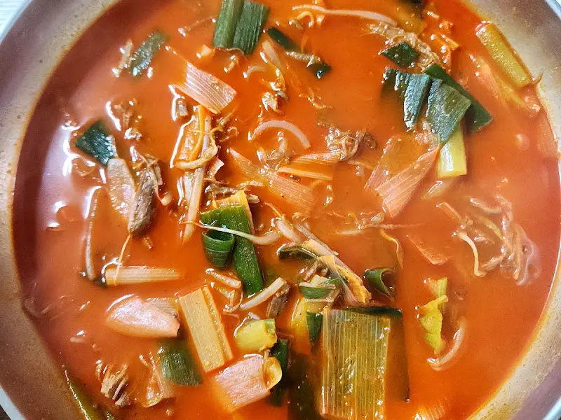 고기와 파가 듬뿍 들어간 육개장