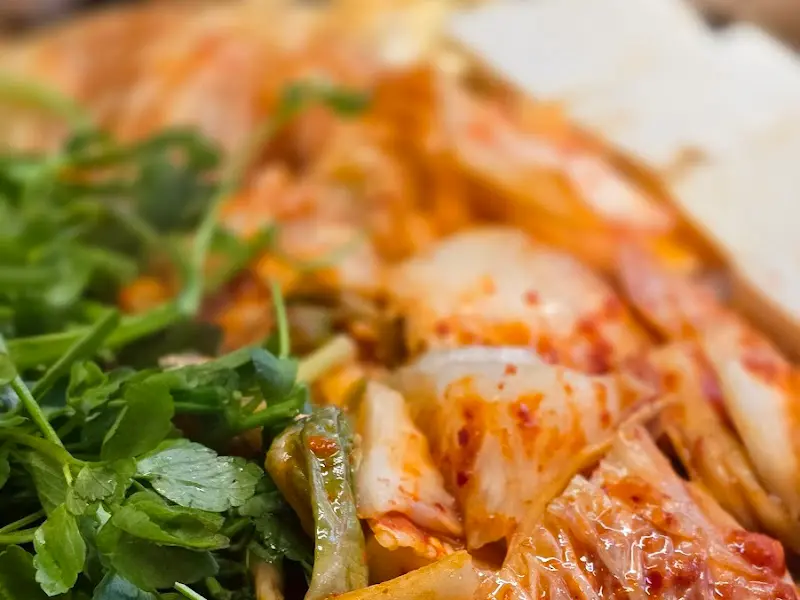 김치, 미나리, 두부