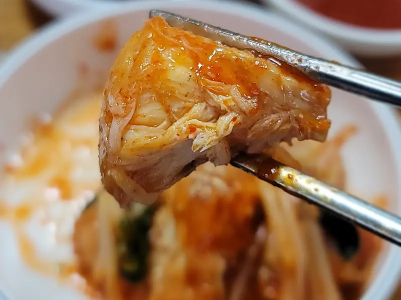 아구찜 한 점 클로즈업