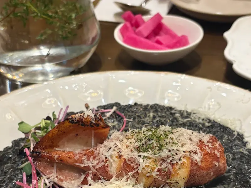 통오징어 먹물 리조또 근접샷