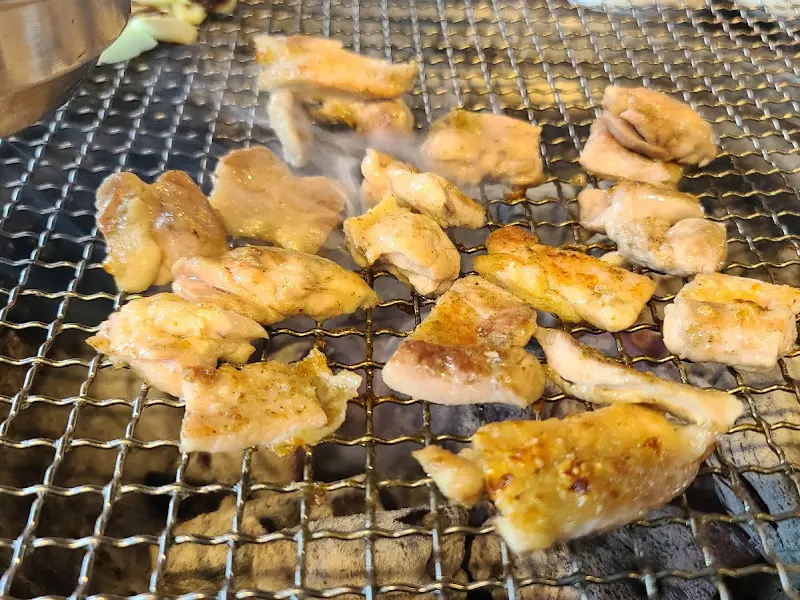 숯불에 구워 먹는 닭갈비