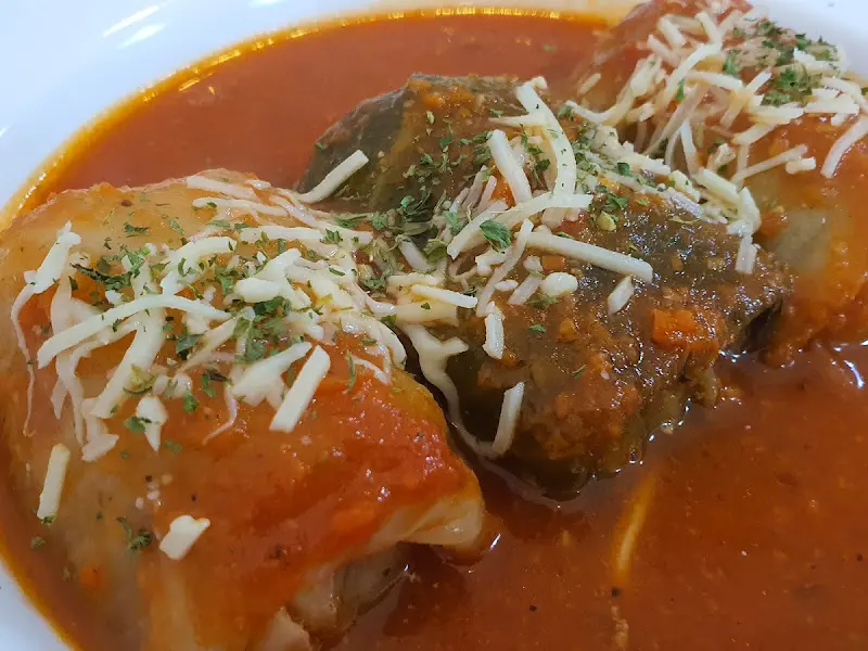 토마토 소스 양배추롤 클로즈업