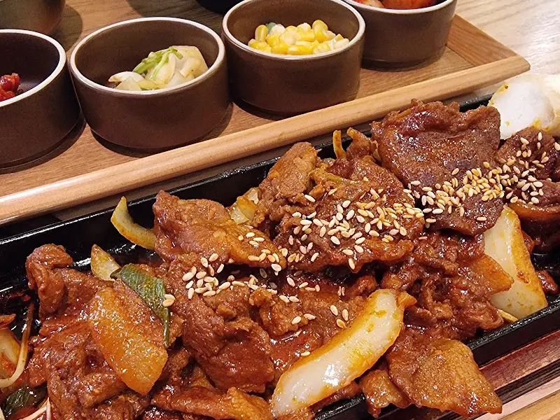 마늘 꽃갈비살 불고기의 클로즈업