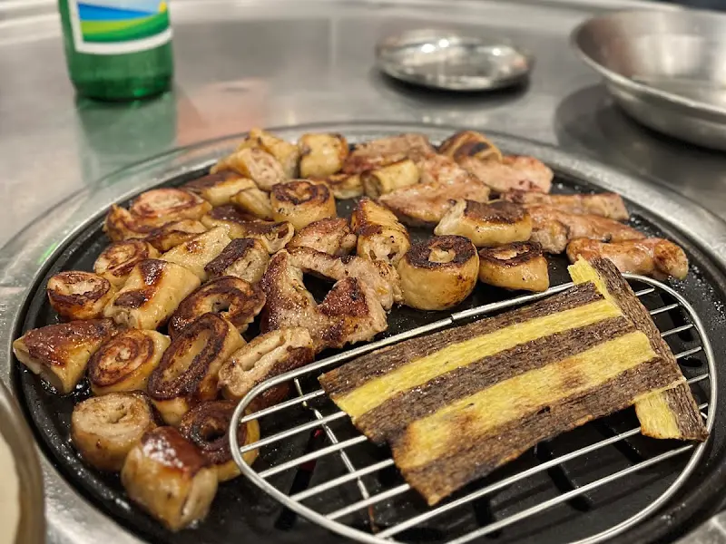 막창 굽는 모습