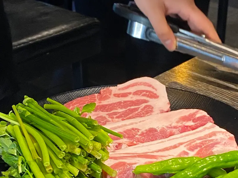 미나리와 삼겹살