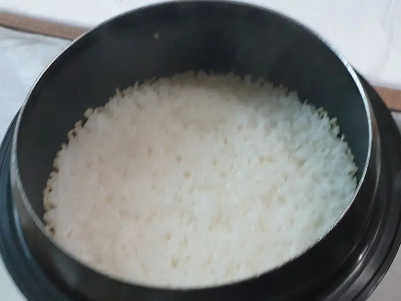 갓 지은 윤기 흐르는 냄비밥