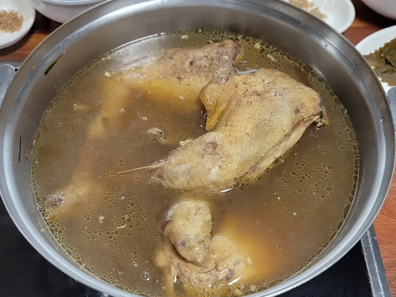 삼백초 오리백숙 국물