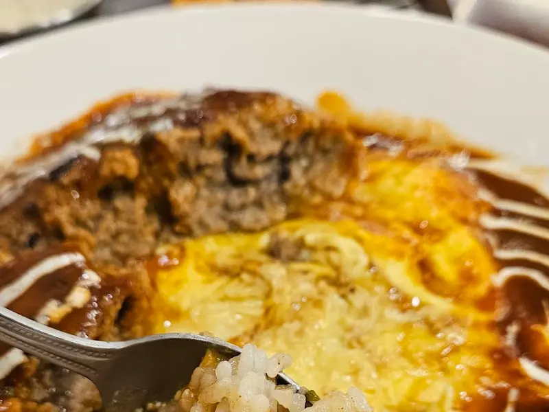 함박 스테이크 단면