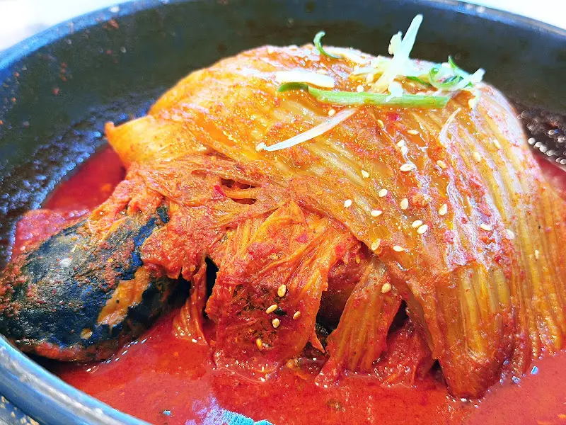 묵은지 고등어 조림 클로즈업