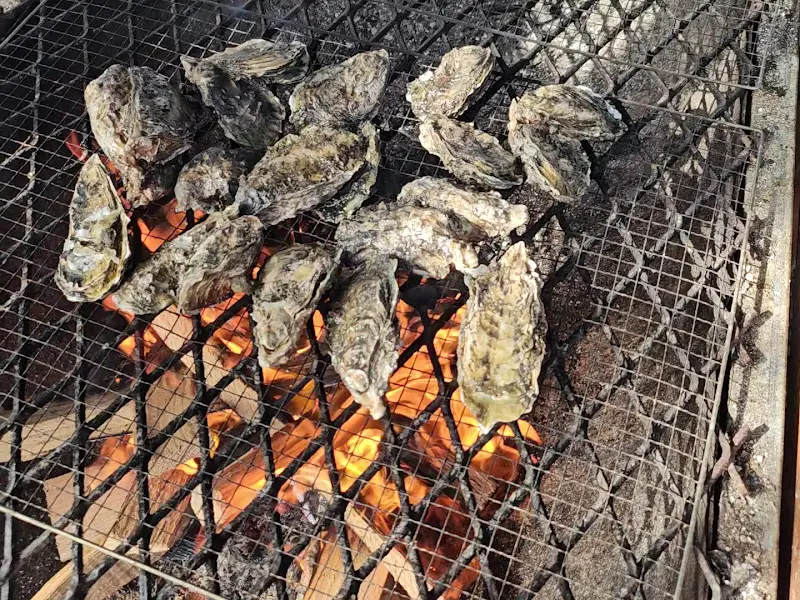 장작불 위에서 익어가는 굴