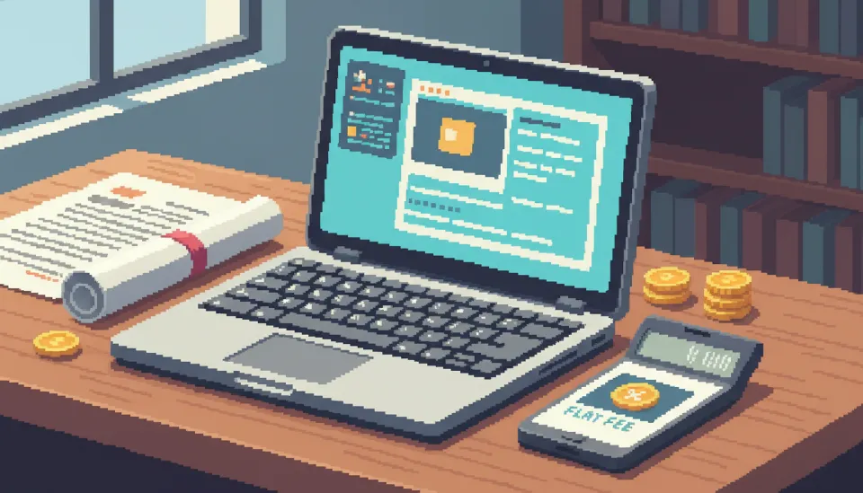 개인사업자를 위한 정액제 수수료가 강조된 쎔(SSEM) 앱 화면과 비즈니스 업무 환경