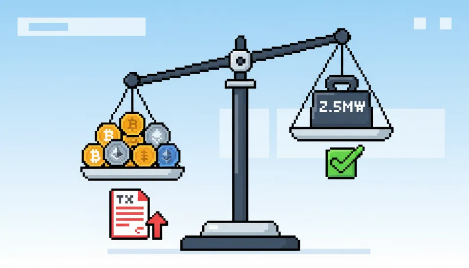 가상자산 소득세 기본 공제 금액인 250만 원을 기준으로 과세 대상 여부를 판별하는 저울 인포그래픽 이미지