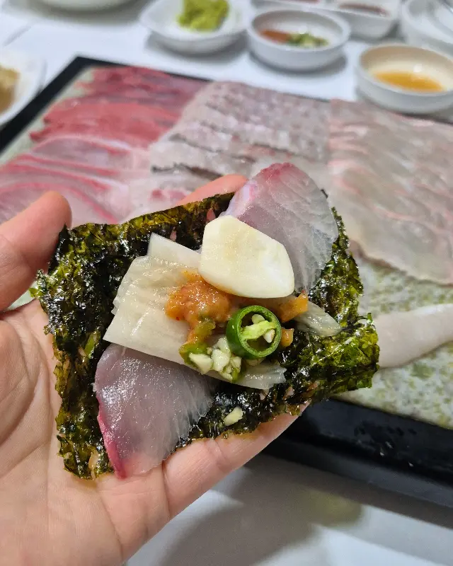 다양한 해산물 스끼다시