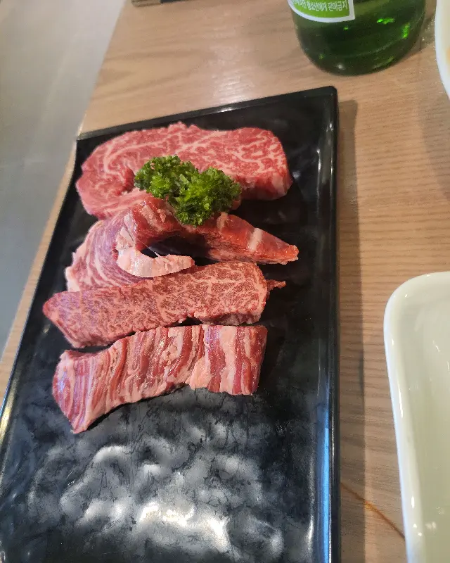 신선한 육회가 올려진 육회비빔밥