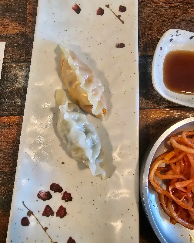 정갈하게 담겨 나온 만두 요리