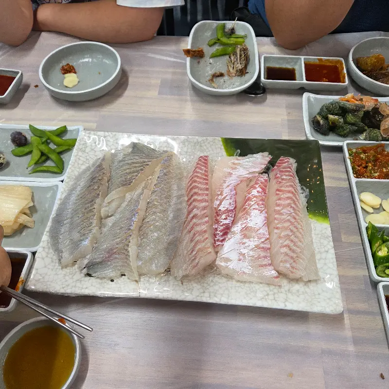 묵은지에 싸 먹는 참돔회