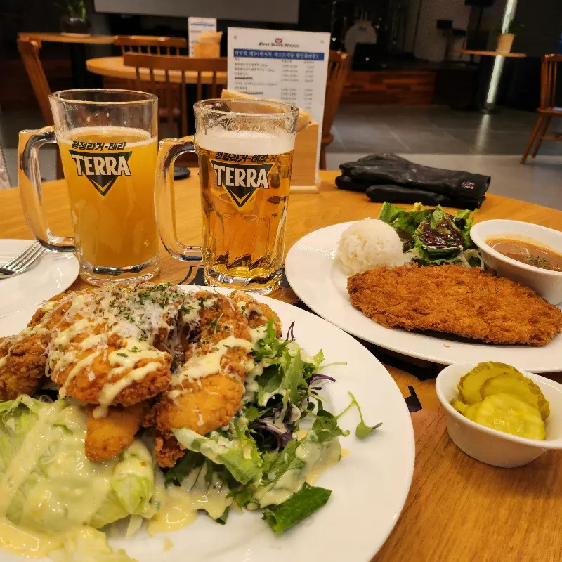 돈까스와 맥주