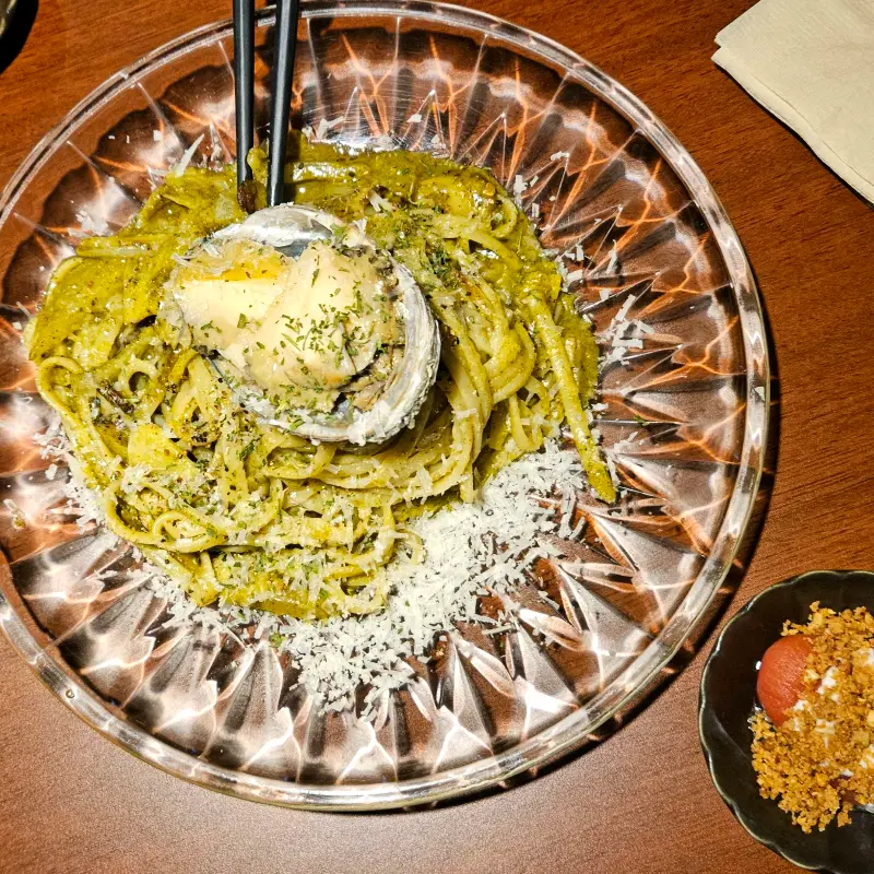 전복내장 파스타