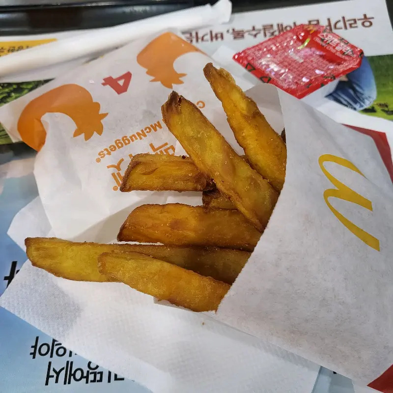 갓 튀겨져 나온 감자튀김