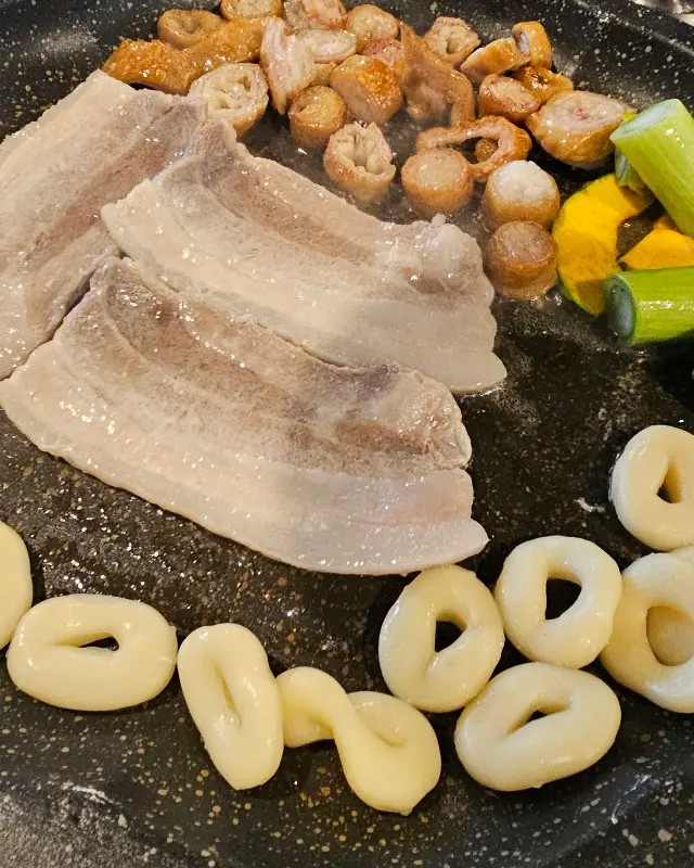 차돌박이와 함께 구워지는 막창