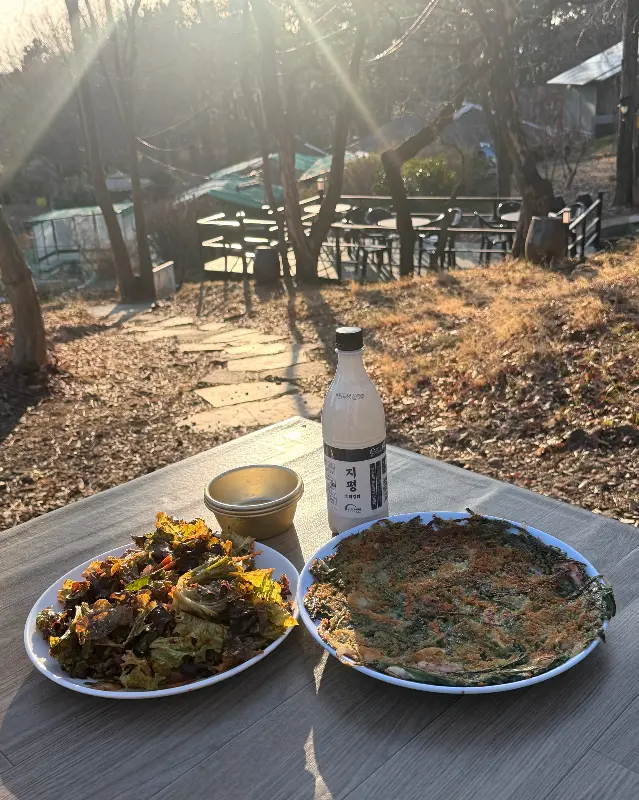 석양이 질 무렵의 산애산 풍경